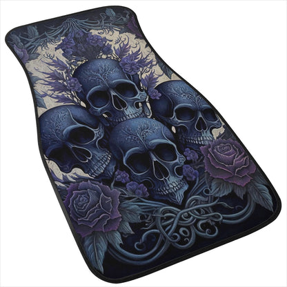 Blue Skulls Car Mats - Set of 2 or 4 Car Floor Mats Car Accessories