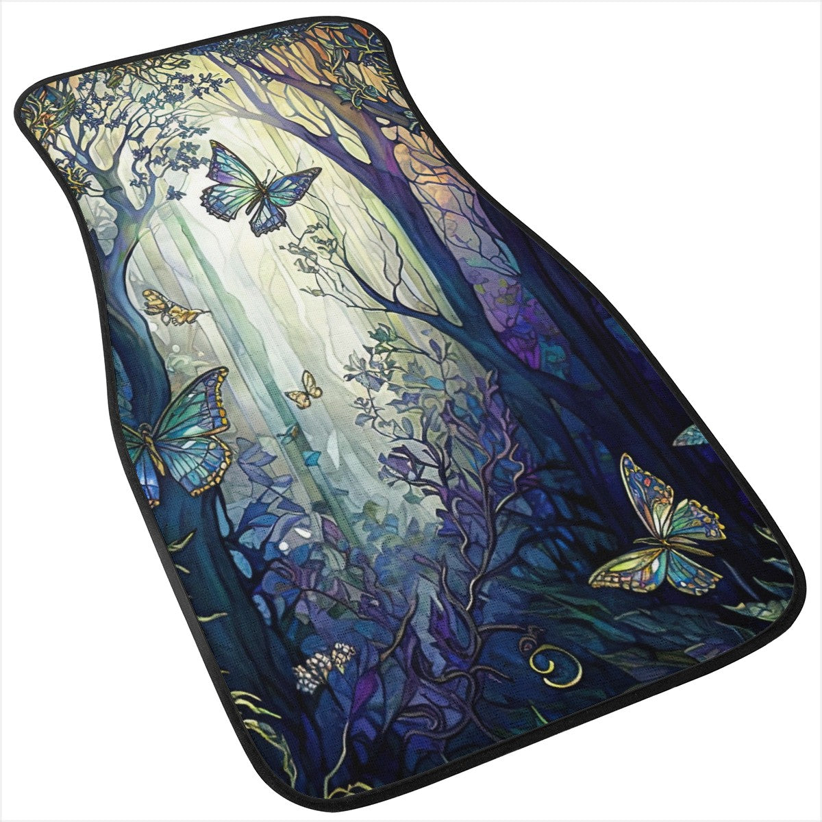 Blue Enchanted Forest Car Mats - Set of 2 or 4 Car Floor Mats Car Accessories