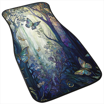 Blue Enchanted Forest Car Mats - Set of 2 or 4 Car Floor Mats Car Accessories