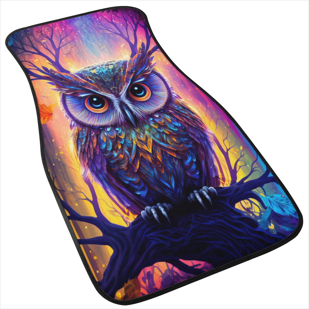Psychedelic Owl Car Mats - Set of 2 or 4 Car Floor Mats Car Accessories