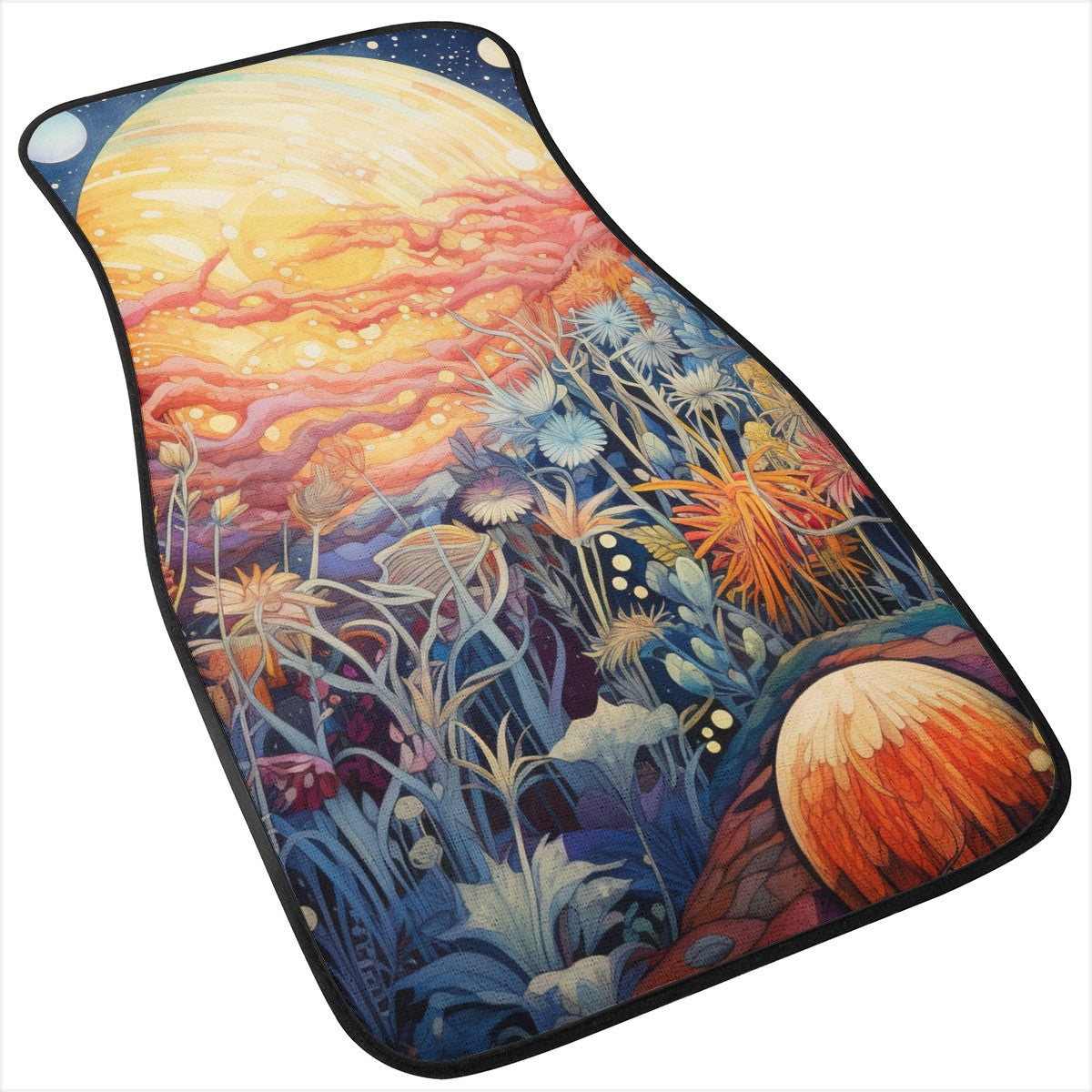 Yellow Moon Scape Car Mats - Set of 2 or 4 Car Floor Mats Car Accessories