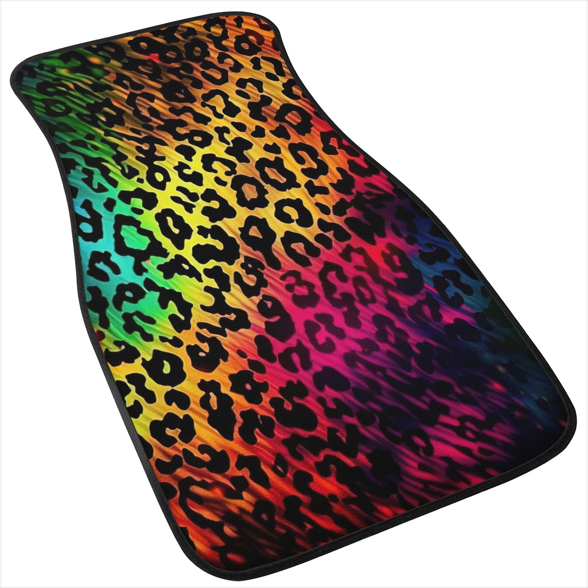 Bright Leopard Skin Print Car Mats - Set of 2 or 4 Car Floor Mats Car Accessories