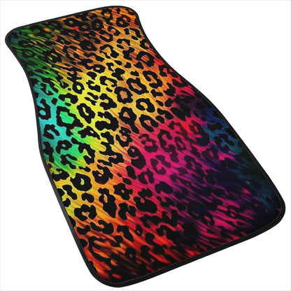 Bright Leopard Skin Print Car Mats - Set of 2 or 4 Car Floor Mats Car Accessories