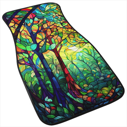 Dark Stained Glass Car Mats - Set of 2 or 4 Car Floor Mats Car Accessories