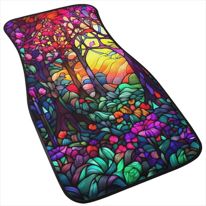 Pink Stained Glass Car Mats - Set of 2 or 4 Car Floor Mats Car Accessories