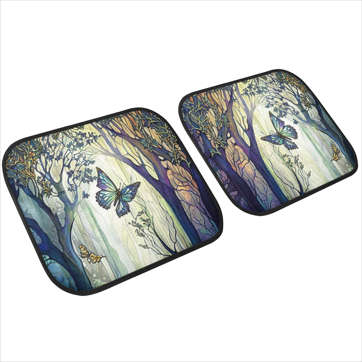 Blue Enchanted Forest Car Mats - Set of 2 or 4 Car Floor Mats Car Accessories