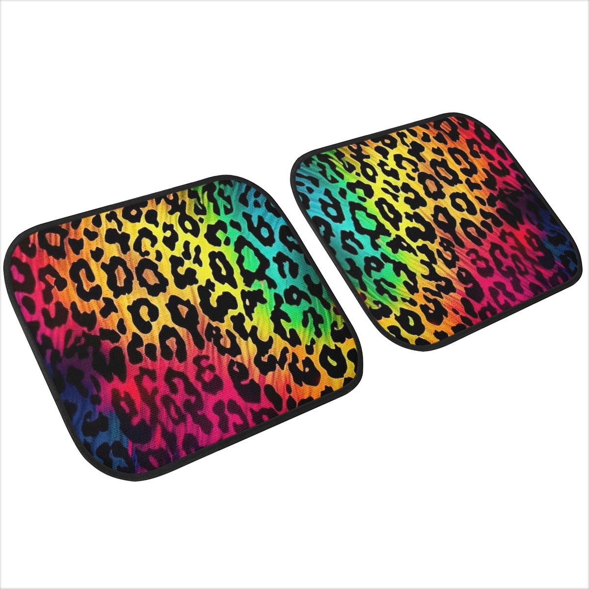 Bright Leopard Skin Print Car Mats - Set of 2 or 4 Car Floor Mats Car Accessories