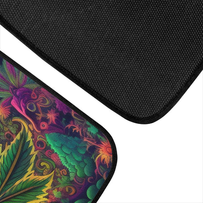 Psychedelic Green Leaf Car Mats - Set of 2 or 4 Car Floor Mats Car Accessories