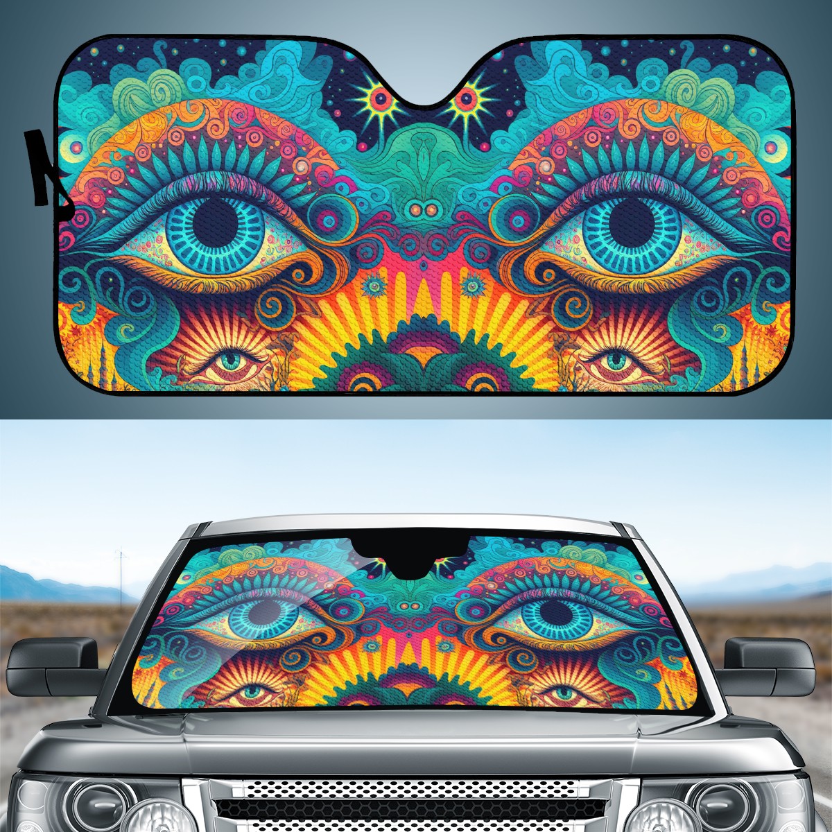 Psychedelic Eye Auto Sun Shade - Car Shade for Vehicle Windscreen Shield Sun Covers