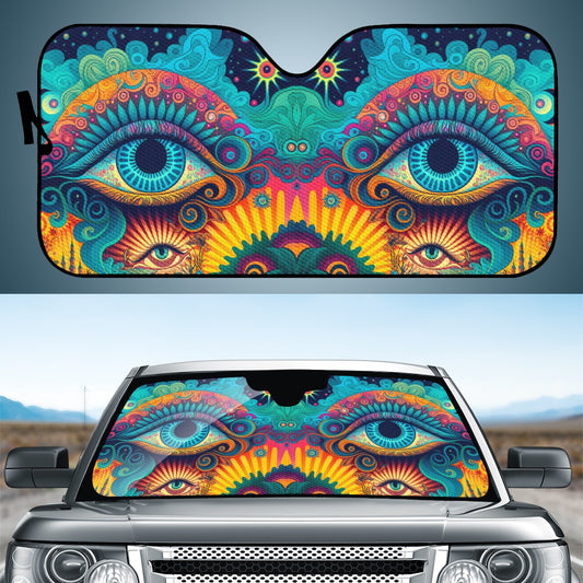 Psychedelic Eye Auto Sun Shade - Car Shade for Vehicle Windscreen Shield Sun Covers