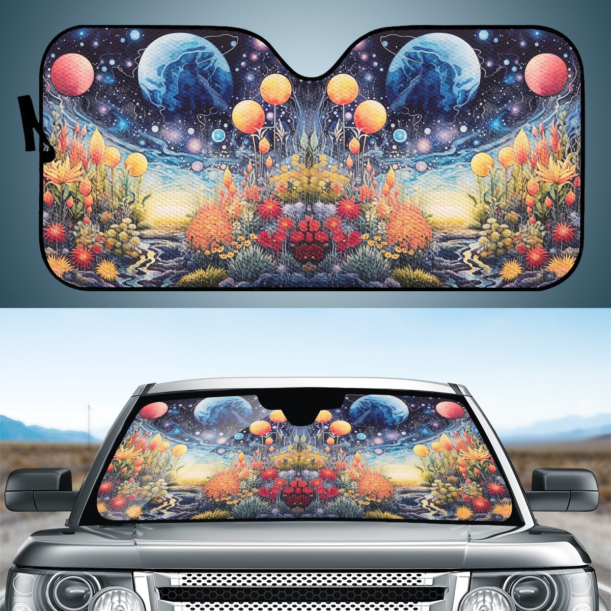 Moon Scape Auto Sun Shade - Car Shade for Vehicle Windscreen Shield Sun Covers