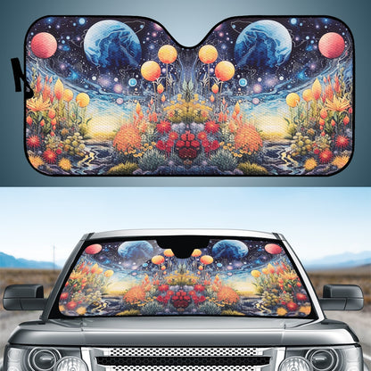 Moon Scape Auto Sun Shade - Car Shade for Vehicle Windscreen Shield Sun Covers