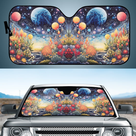 Moon Scape Auto Sun Shade - Car Shade for Vehicle Windscreen Shield Sun Covers
