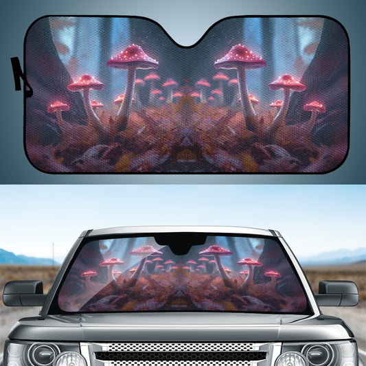 Pink Mushroom Auto Sun Shade - Car Shade for Vehicle Windscreen Shield Sun Covers