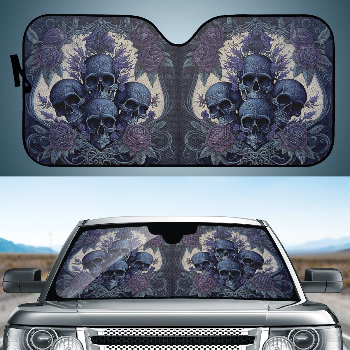Blue Skulls Auto Sun Shade - Car Shade for Vehicle Windscreen Shield Sun Covers