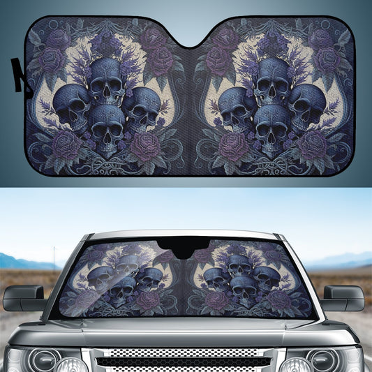 Blue Skulls Auto Sun Shade - Car Shade for Vehicle Windscreen Shield Sun Covers