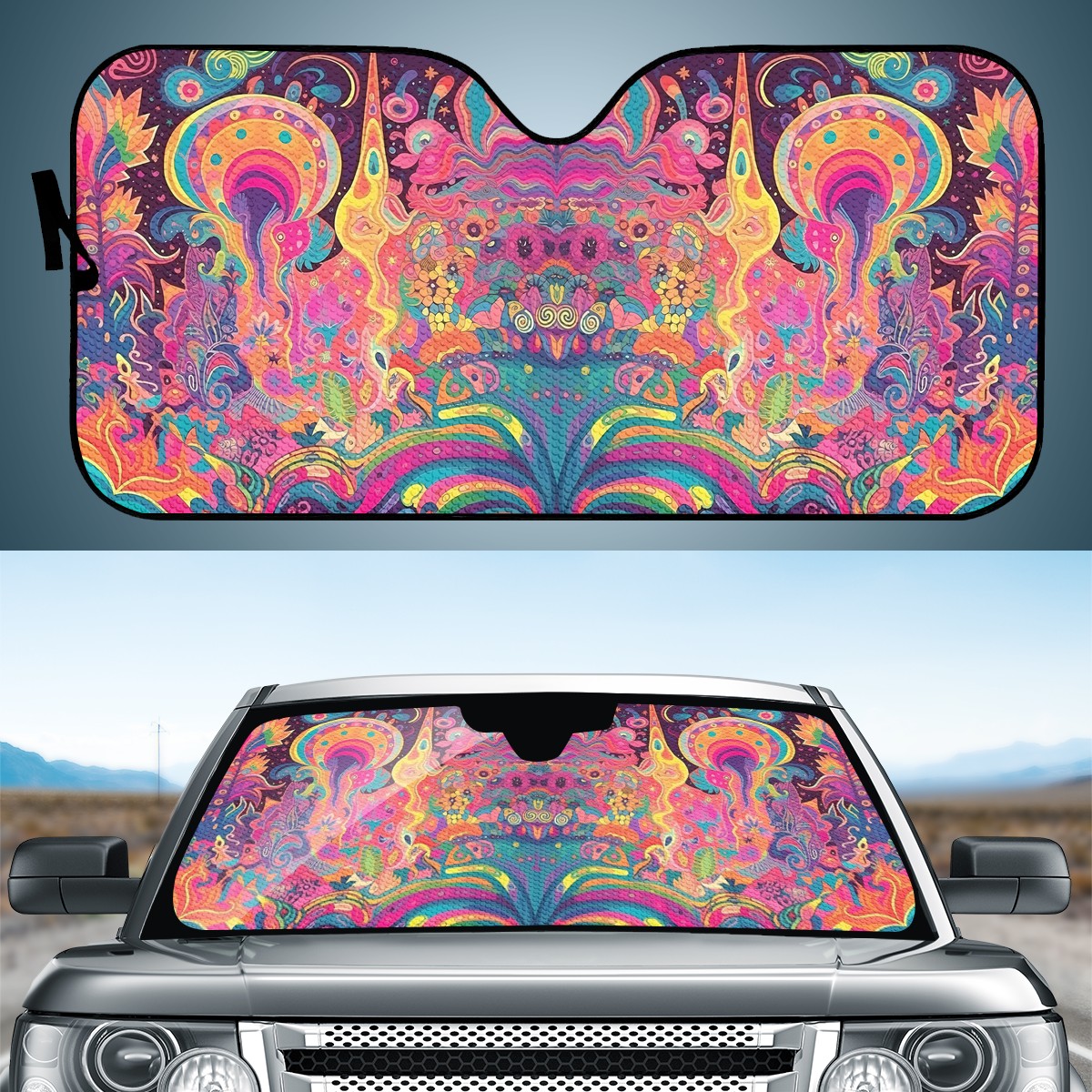 Psychedelic Spaceships Auto Sun Shade - Car Shade for Vehicle Windscreen Shield Sun Covers