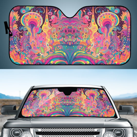Psychedelic Spaceships Auto Sun Shade - Car Shade for Vehicle Windscreen Shield Sun Covers