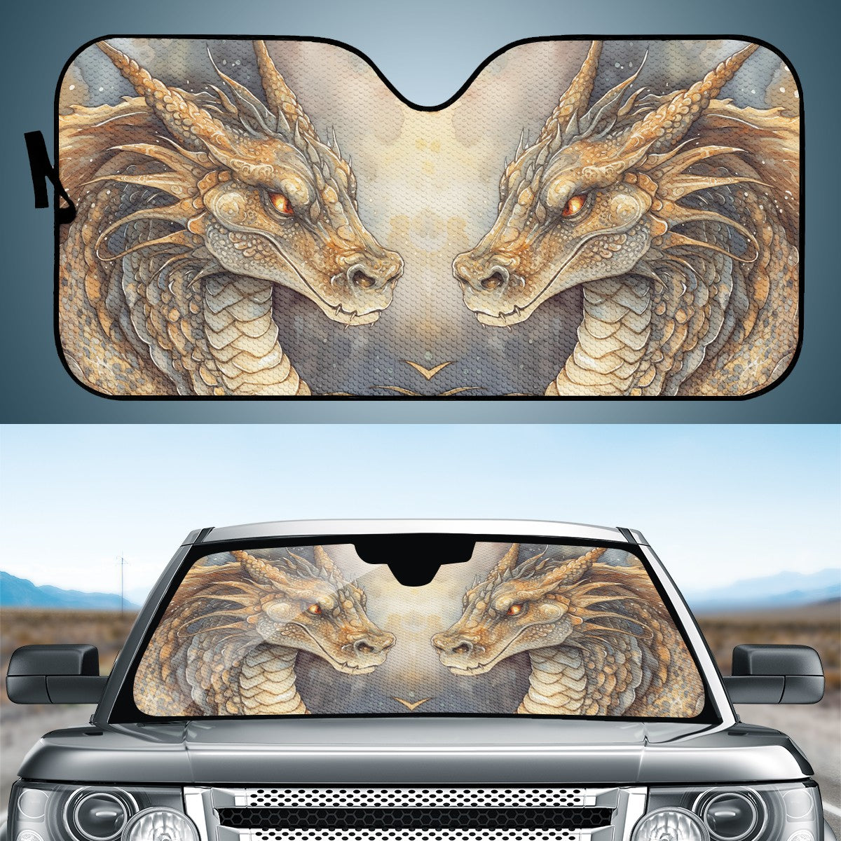 Golden Dragon Auto Sun Shade - Car Shade for Vehicle Windscreen Shield Sun Covers