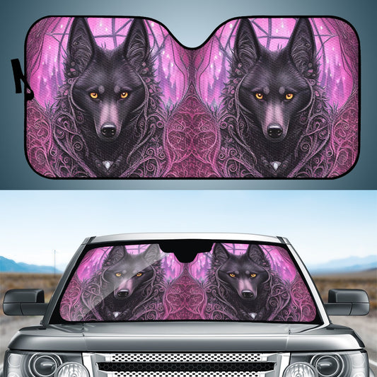 Wolf Midnight Purple Auto Sun Shade - Car Shade for Vehicle Windscreen Shield Sun Covers