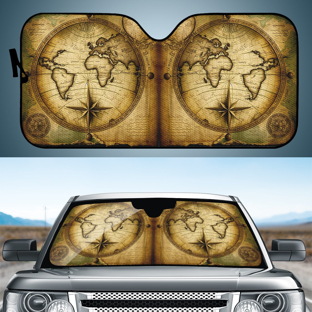 Old Maps 1 Auto Sun Shade - Car Shade for Vehicle Windscreen Shield Sun Covers