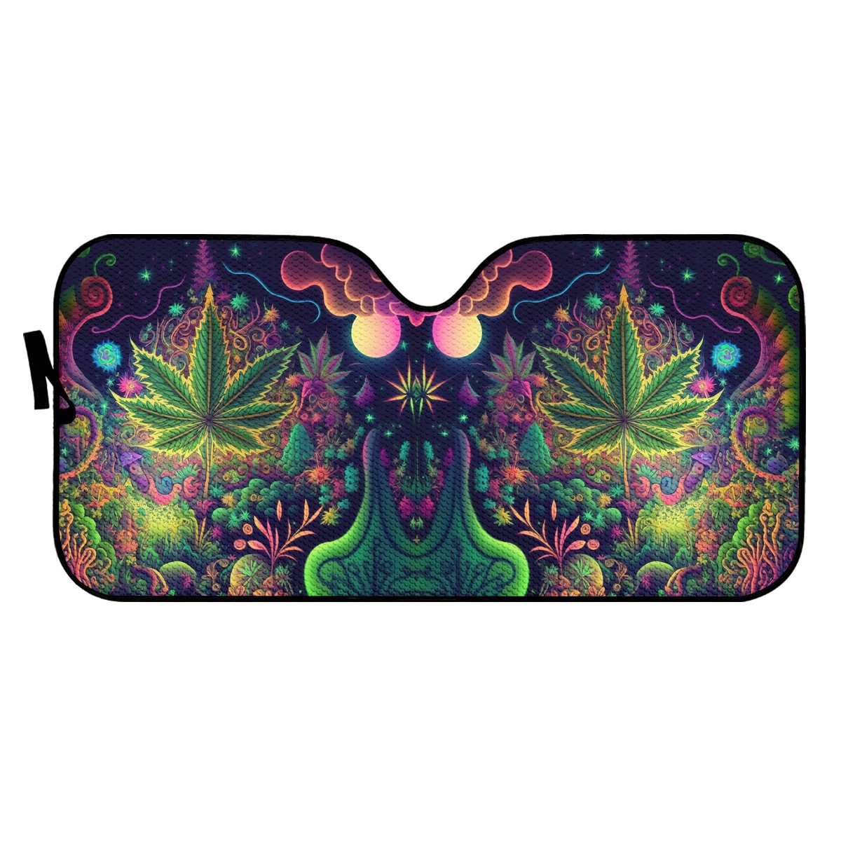 Psychedelic Green Leaf  Auto Sun Shade - Car Shade for Vehicle Windscreen Shield Sun Covers