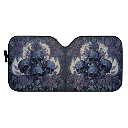 Blue Skulls Auto Sun Shade - Car Shade for Vehicle Windscreen Shield Sun Covers