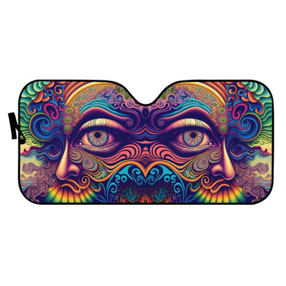 Psychedelic Face Auto Sun Shade - Car Shade for Vehicle Windscreen Shield Sun Covers