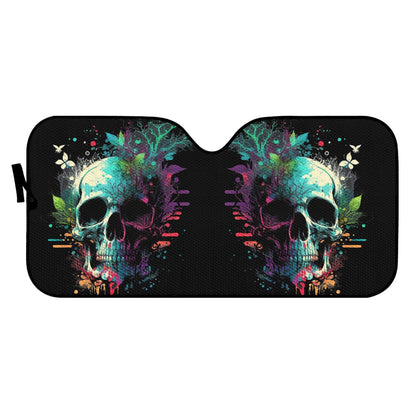 Paint Skull Blue Auto Sun Shade - Car Shade for Vehicle Windscreen Shield Sun Covers