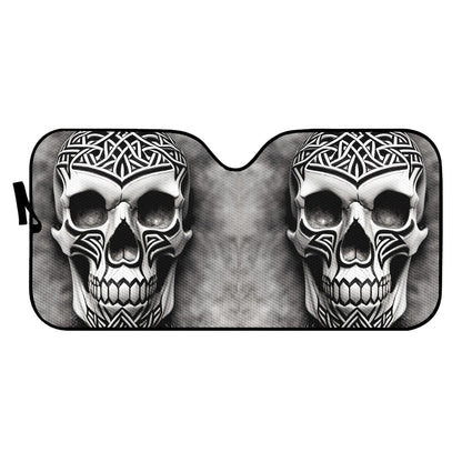 Viking Carved Skull Auto Sun Shade - Car Shade for Vehicle Windscreen Shield Sun Covers