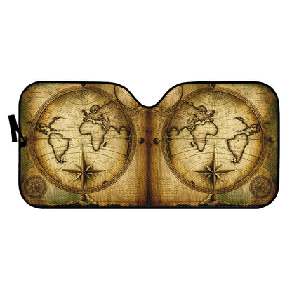 Old Maps 1 Auto Sun Shade - Car Shade for Vehicle Windscreen Shield Sun Covers