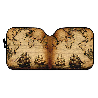 Old Maps 11 Auto Sun Shade - Car Shade for Vehicle Windscreen Shield Sun Covers
