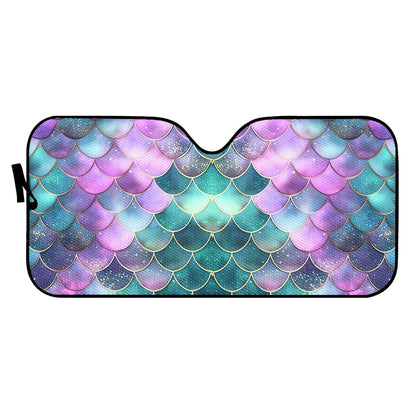 Mermaid Scales Purple Green Auto Sun Shade - Car Shade for Vehicle Windscreen Shield Sun Covers