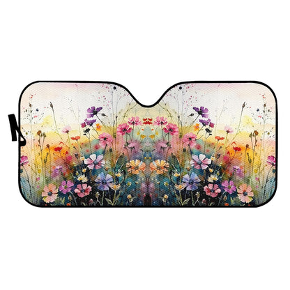 Wild Flower Meadow Auto Sun Shade - Car Shade for Vehicle Windscreen Shield Sun Covers