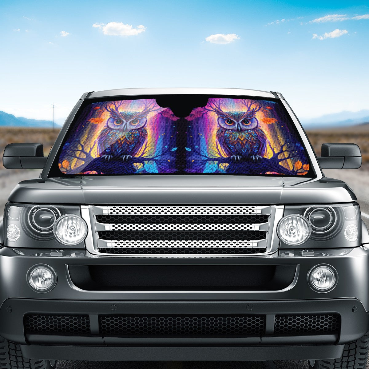 Psychedelic Owl Auto Sun Shade - Car Shade for Vehicle Windscreen Shield Sun Covers
