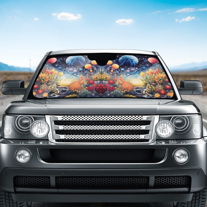 Moon Scape Auto Sun Shade - Car Shade for Vehicle Windscreen Shield Sun Covers