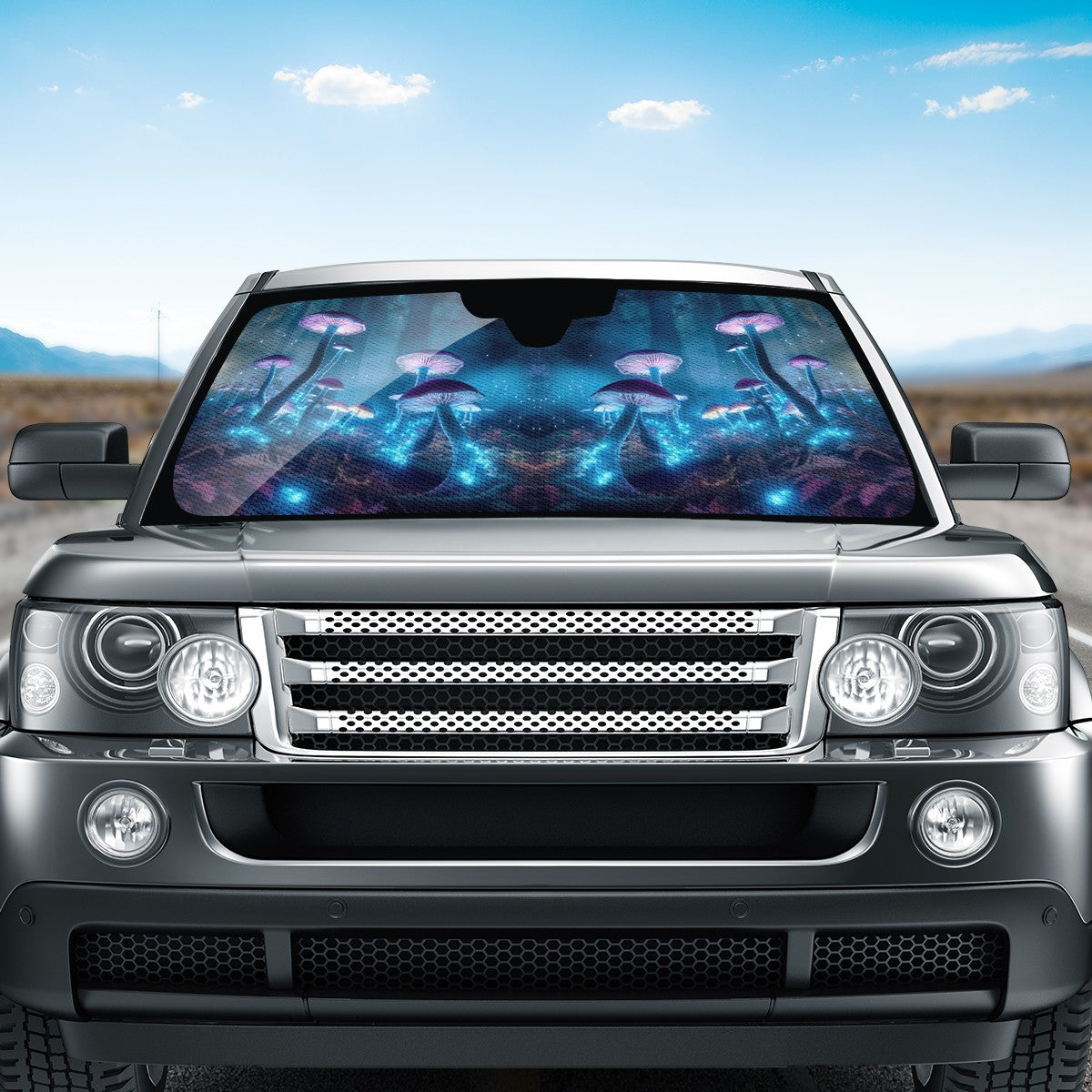 Blue Mushrooms Auto Sun Shade - Car Shade for Vehicle Windscreen Shield Sun Covers