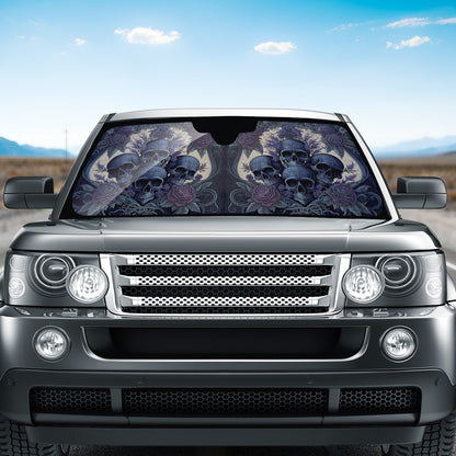 Blue Skulls Auto Sun Shade - Car Shade for Vehicle Windscreen Shield Sun Covers