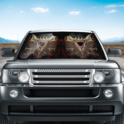 Vampire Fangs Auto Sun Shade - Car Shade for Vehicle Windscreen Shield Sun Covers