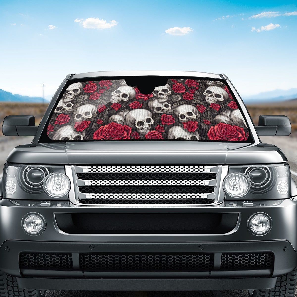 Skull And Red Roses Auto Sun Shade - Car Shade for Vehicle Windscreen Shield Sun Covers