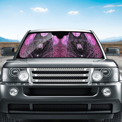 Wolf Midnight Purple Auto Sun Shade - Car Shade for Vehicle Windscreen Shield Sun Covers