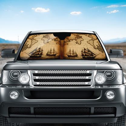 Old Maps 11 Auto Sun Shade - Car Shade for Vehicle Windscreen Shield Sun Covers