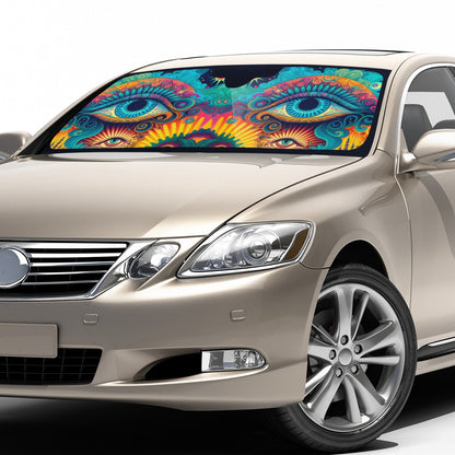 Psychedelic Eye Auto Sun Shade - Car Shade for Vehicle Windscreen Shield Sun Covers