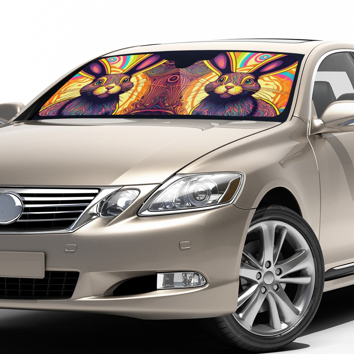 Psycho Rabbit Auto Sun Shade - Car Shade for Vehicle Windscreen Shield Sun Covers