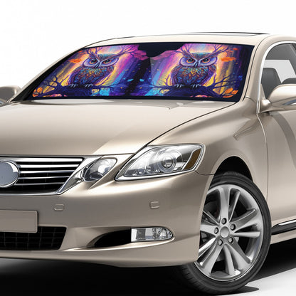 Psychedelic Owl Auto Sun Shade - Car Shade for Vehicle Windscreen Shield Sun Covers