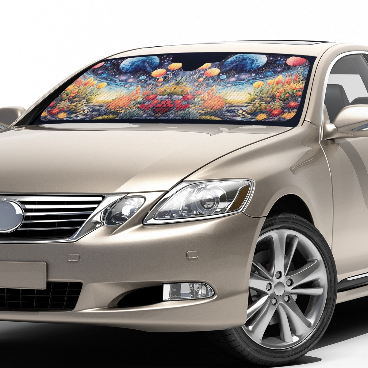 Moon Scape Auto Sun Shade - Car Shade for Vehicle Windscreen Shield Sun Covers