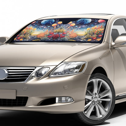 Moon Scape Auto Sun Shade - Car Shade for Vehicle Windscreen Shield Sun Covers