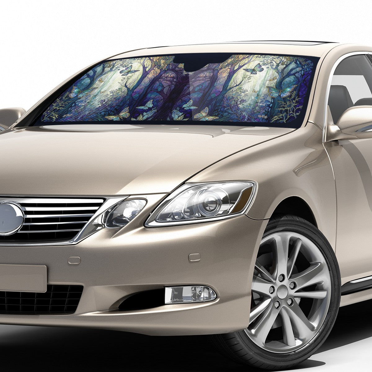 Blue Enchanted Forest Auto Sun Shade - Car Shade for Vehicle Windscreen Shield Sun Covers
