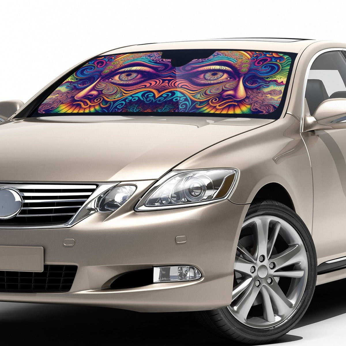 Psychedelic Face Auto Sun Shade - Car Shade for Vehicle Windscreen Shield Sun Covers