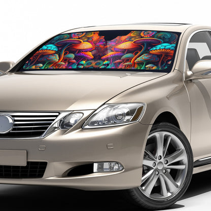 Psychedelic Mushrooms Auto Sun Shade - Car Shade for Vehicle Windscreen Shield Sun Covers